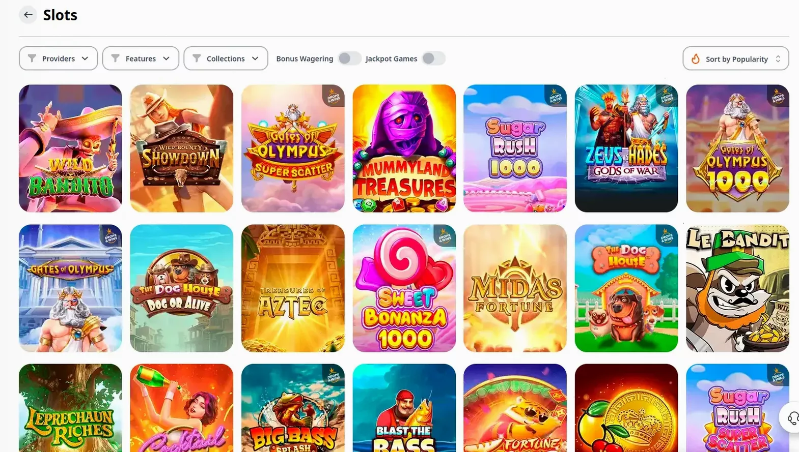 Игровой интерфейс онлайн казино Ирис